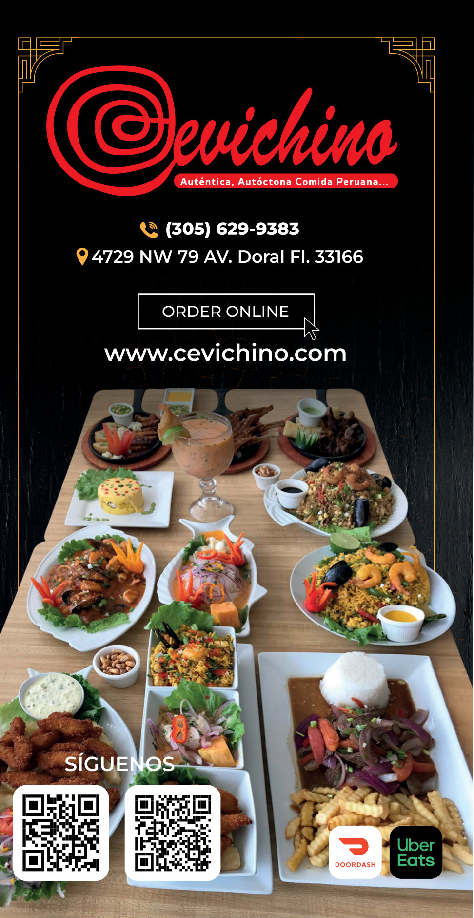 Cevichino menu, page 3 — cover